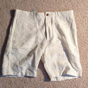 J. Crew Men's Flat-Front Shorts in Light Beige